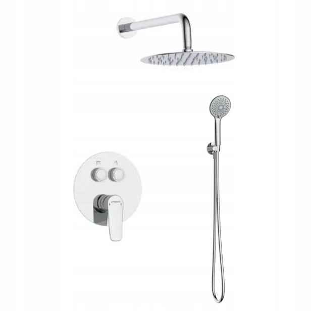 Sprchový Set Pod Omítku Stříbrná Dešťová Sprcha 25 CM Chrom
