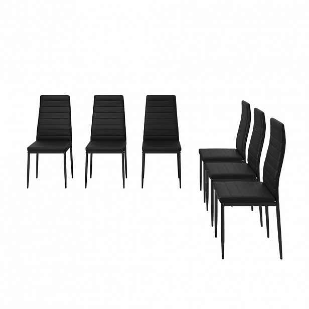 Vicco ŽIDLE JÍDELNY Grand Černá 42.5 x 48 cm Sada 6 kusů