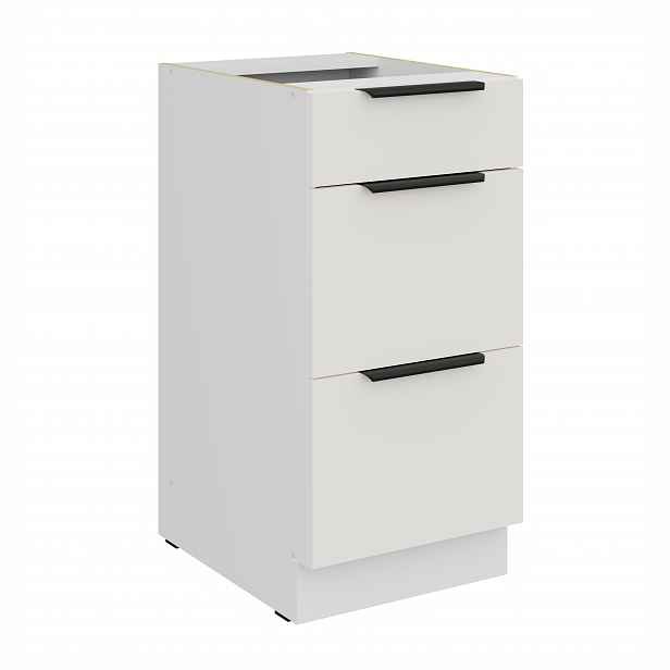 Spodní skříňka Aria 40 D 3S BB - Premium Box Barva korpusu: Bílá, Barva dvířek: WH - Crystal white AFM