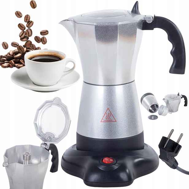 Elektrický Kávovar 300 ml Spařovač Kávovar 6 Šálků Kávy Espresso