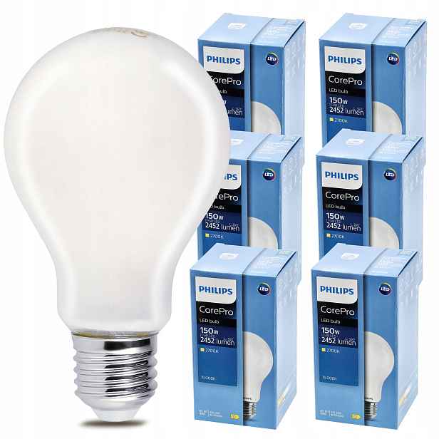 6x Led žárovka E27 Philips 17,5 W 150 W 2452 lm Teplá Barva 2700k Premium