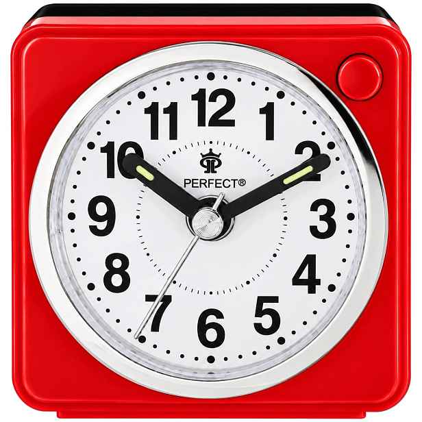 Budík Perfect Bb 06602 Červený Křemen Tichý Led Snooze