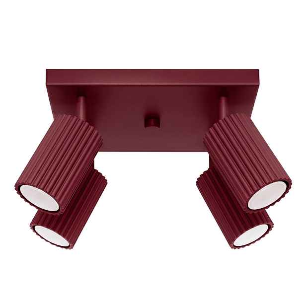 Sollux Lighting Karbon stropní svítidlo vínová čtvercová 4xGU10 10W