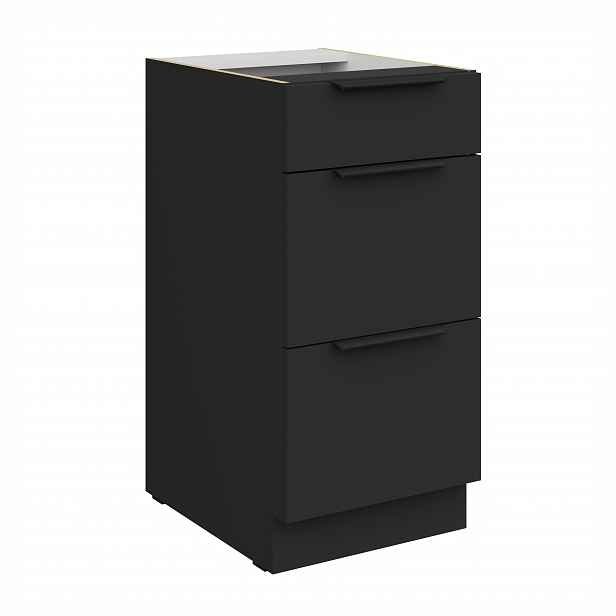 Spodní skříňka Aria 40 D 3S BB - Premium Box Barva korpusu: Černá, Barva dvířek: BL - Black AFM
