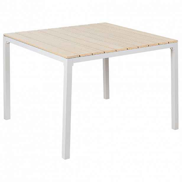 Beliani ZAHRADNÍ STŮL Umělé dřevo béžový 95/95 cm Prato