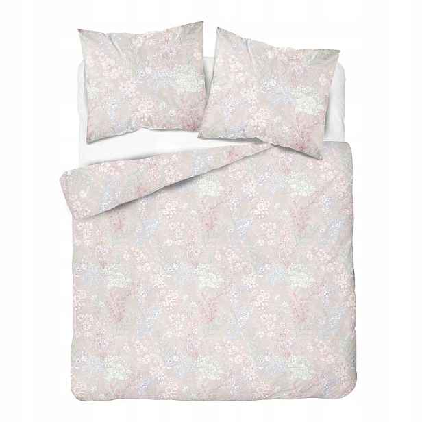 Povlečení 160x200 světle růžové s jemnými rostlinnými prvky Home Satin