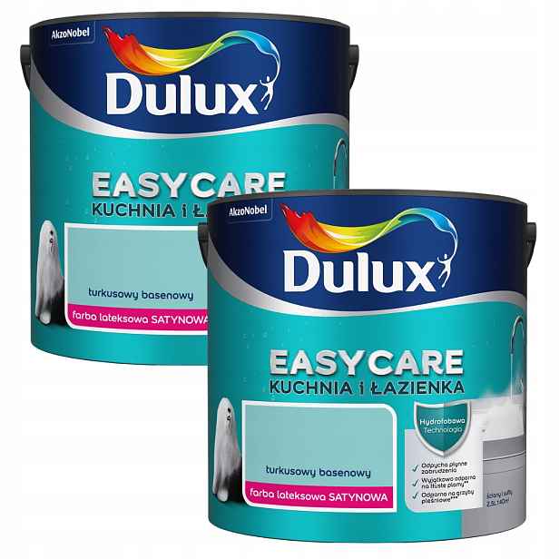 Set Dulux Easycare 2x2,5 Kuchyně&koupelna Tyrkysová Bazénová Saténová 5L