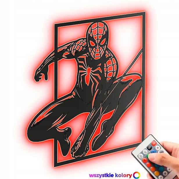 Spider Man Dřevěný 3D obraz Noční Lampa Led dálkové ovládání