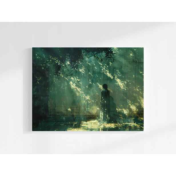 Plakát Žena Dívka Procházka Zahrada Zeleň 100x75