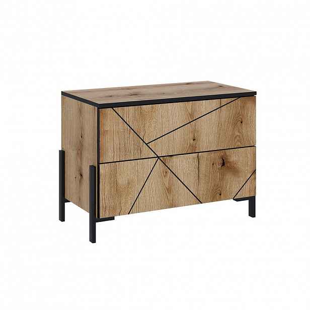 Vicco NOČNÍ STOLEK Hatto Dub 78 x 55.2 cm se 2 zásuvkami