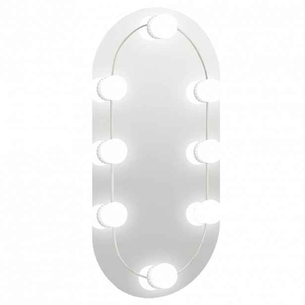 vidaXL Zrcadlo s LED světly 40 x 20 cm sklo oválné