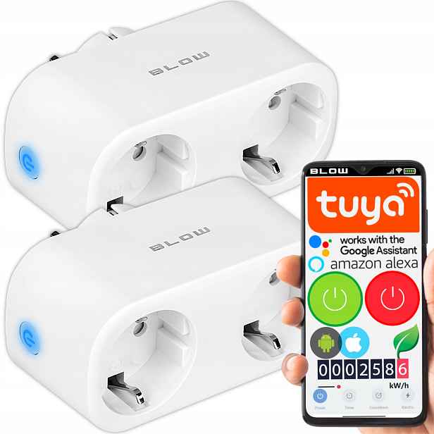 2x Inteligentní WiFi Zásuvka Smart Tuya Dvojitý Měří Watty Programátor