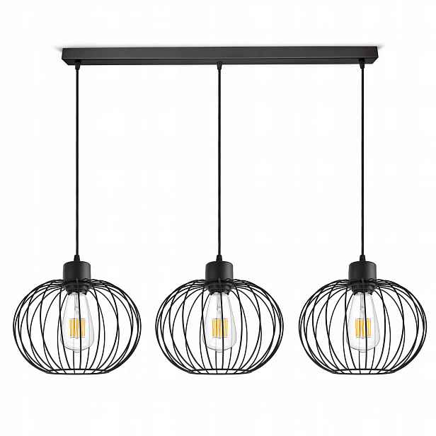 Závěsná lampa Lustr Černá Drátěné Led koule