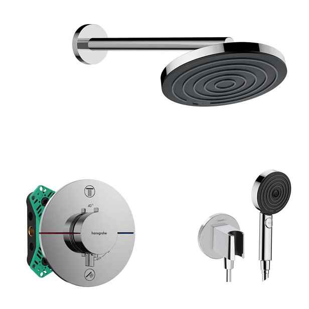 Hansgrohe - Sprchový set s termostatem pod omítku, s tělesem, průměr 26 cm, 3 proudy, chrom SANI21HHH002