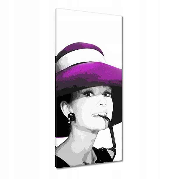 Obrazy 55x115 Audrey Hepburnová Klobouk