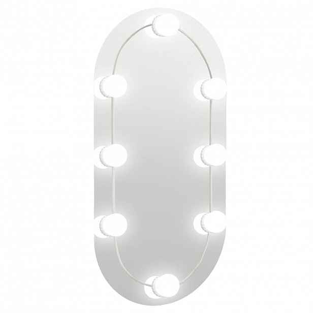 vidaXL Zrcadlo s LED světly 60 x 30 cm sklo oválné