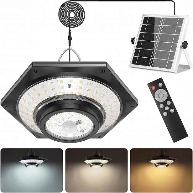Sada Závěsný Lustr Solární Lampa Led Senzor Pohybu Dálkové Ovládání