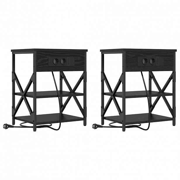 vidaXL Noční skříňka 2 ks Černý dub 41 x 31 x 51 cm Kompozitní dřevo