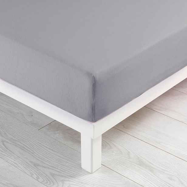 Světle šedé napínací prostěradlo jersey 90x190 cm Jersy – douceur d'intérieur