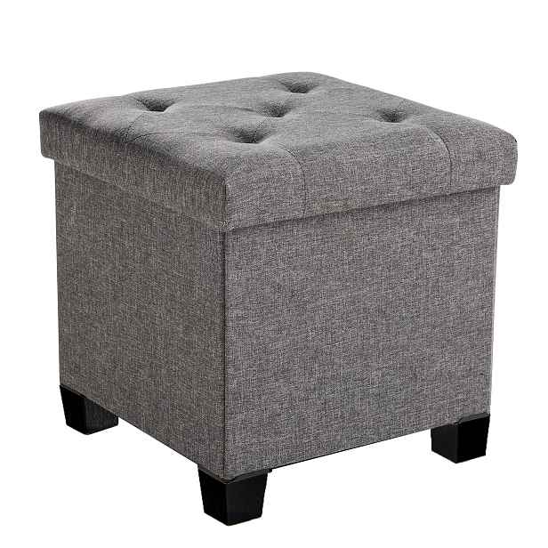 Sweetcrispy Skládací stolička s úložným prostorem 38x38x38 cm 300 kg Tmavě šedá