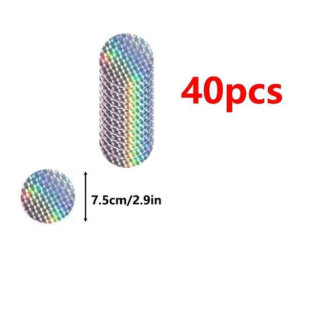 TEMU 20ks/40ks Samolepky proti nárazu ptáků do oken, Neviditelné protikolizní samolepky pro okna, Oboustranné laserové reflexní zarážky proti nárazu