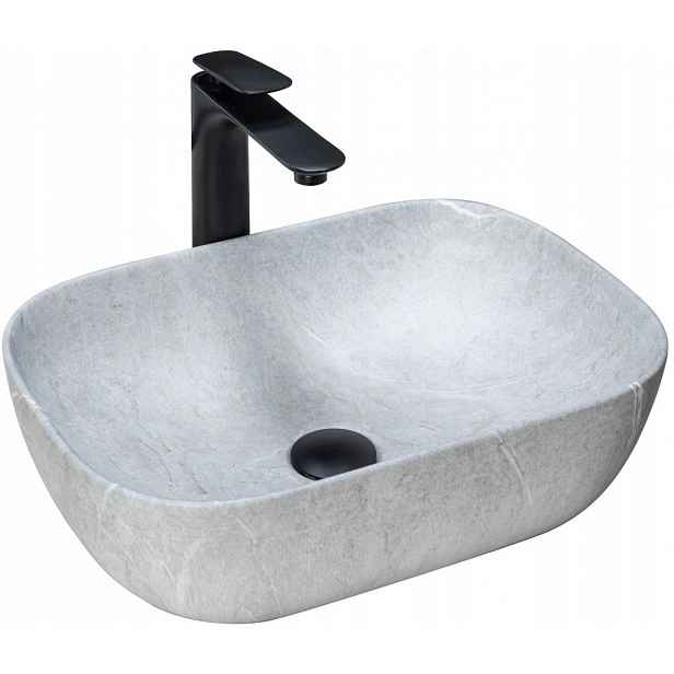 Umyvadlo na desku Livia 46,5x33,5 šedé (REA-U3801) /po/