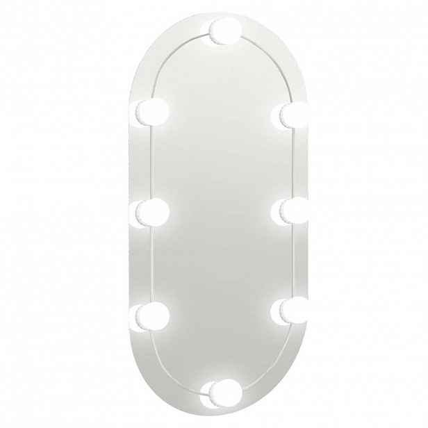 vidaXL Zrcadlo s LED světly 80 x 40 cm sklo oválné
