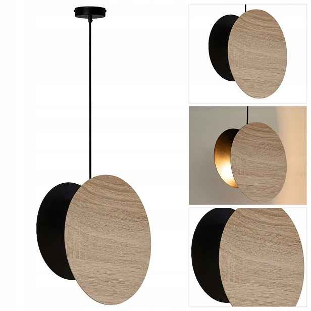 Závěsná lampa Tola v černé barvě s charakterem v obývacím pokoji pro práci Sigma