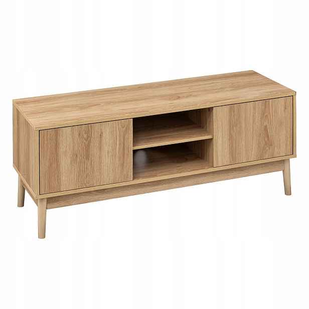 Komoda Pod Televizor Rtv Skříňka Hnědá S Mdf 120 X 39 X 48 CM Do 30 Kg