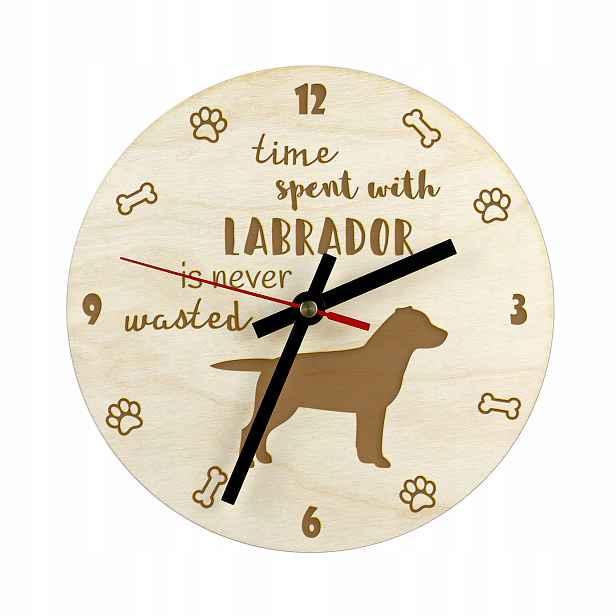 Labradorský retrívr s gravírovaným časovačem a psem, průměr 30 cm, jméno psa