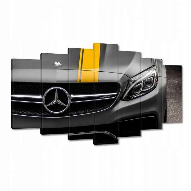 Obrazy 140x80 Mercedes Amg Žlutý proužek