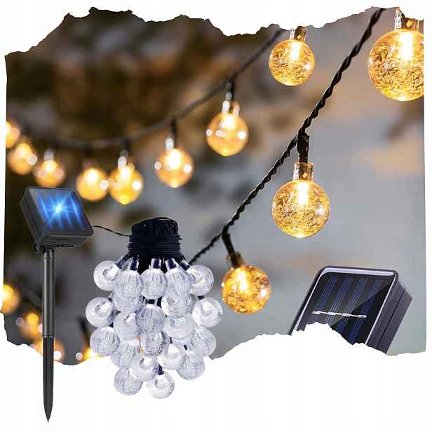 Solární Girlanda Zahradní světelná lampa 100 Led 12 m Zahradní Girlanda