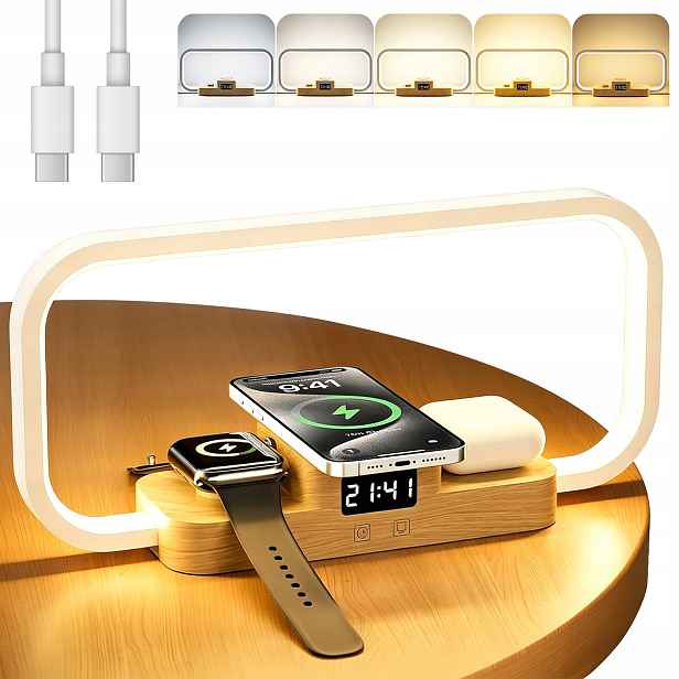 Stolní Led Lampička Na Stůl Indukční Nabíječka, Časovač, 5 Režimů, 3W