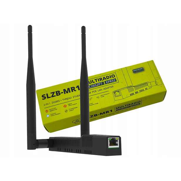 Adaptér SLZB-MR1U ZigBee Thread Multiradio CC2652P7 EFR32MG21 PoE WiFi Lan