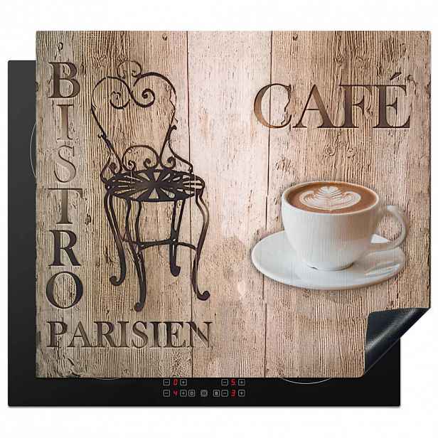 MuchoWow KRYT NA INDUKČNÍ DESKU Bistro Parisien - Kavárna - Káva - Vintage 57.6x51.6 cm