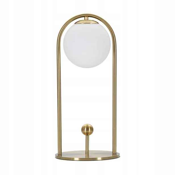 Stolní Lampa Dekorativní Lampa Do Obývacího Pokoje Zlatá 47 cm Bílá Koule