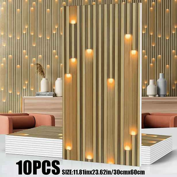 TEMU 10 ks 3D pevné geometrie matná silné samolepicí sprchové vodotěsné obklady stěn 30 x 60 cm / 11,8 ,6 palců vodotěsná odstranitelná samolepicí