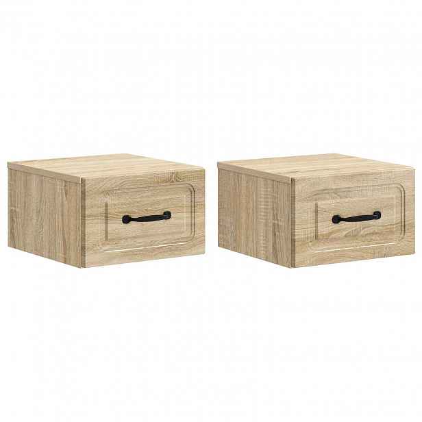 vidaXL Nástěnný noční stolek 2 ks Dub sonoma 34,5 x 33 x 20 cm