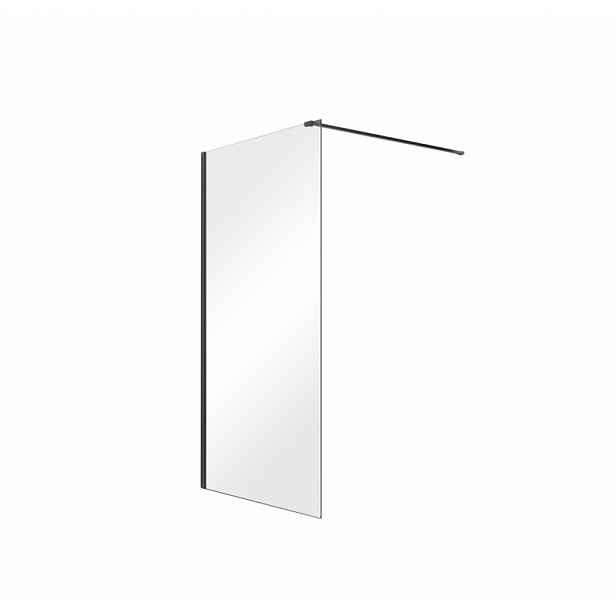 BESCO Walk-in sprchová zástěna AVEO BLACK 120 cm; černá; čiré sklo