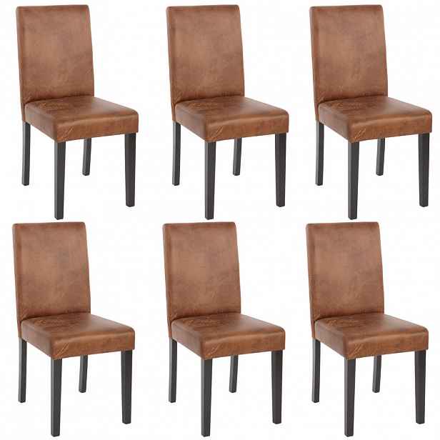 MCW JÍDELNÍ ŽIDLE TEXTIL Hnědá, sada 6 ks