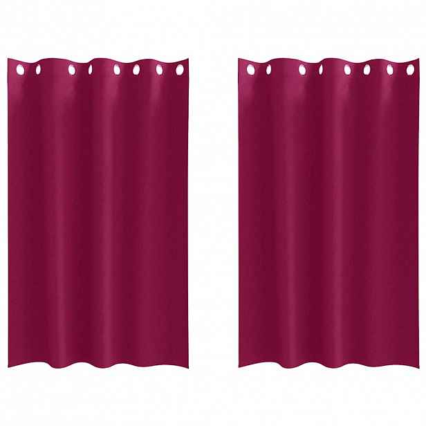 vidaXL Závěsy na zatemnění s kroužky 2 ks Víno Červené 175 x 140 cm