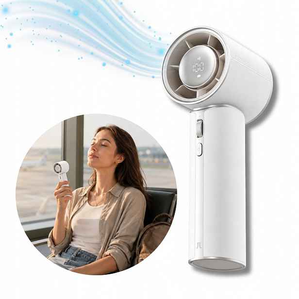Malý Větrák Usb C 4250 mAh Přenosný Ventilátor 100 Režimů Proudění Vzduchu Jisulife