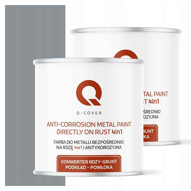 Barva Přímo na rez Metal Aluminium Ocel 2,5L 4v1 Lesk Šedá
