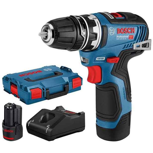 Bosch - 12V AKU vrtací šroubovák, 2x aku 3,0 Ah Li-Ion, nabíječka 06019H3001
