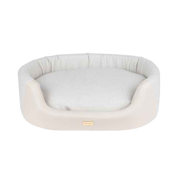 Pelíšek pro psa oválný MILLY ZipClean krémová velikost S, M, L Rozměr: M - 64x55x19 cm