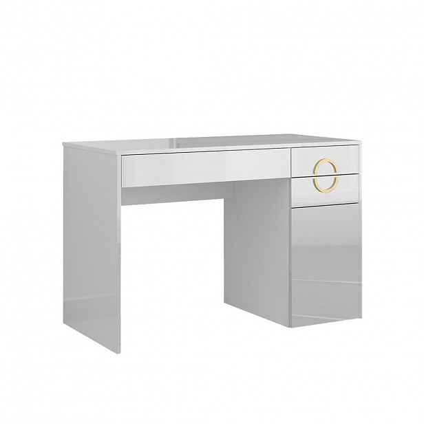 Vicco PRACOVNÍ STŮL Adela Bílá vysoký lesk 115 x 55 cm se 3 zásuvkami