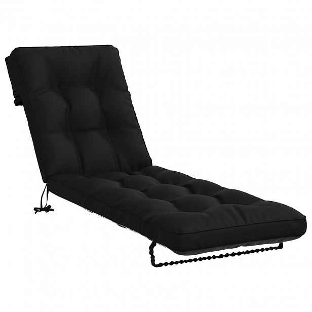 vidaXL Polštář na lehátko VIANEN 100% polyester Černá 200 x 60 x 8 cm