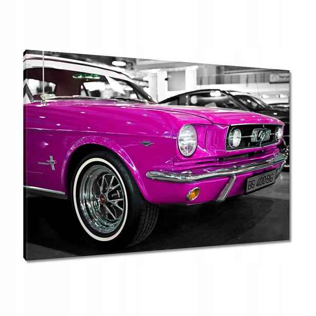 Obrazy 100x70 Růžový Ford Mustang