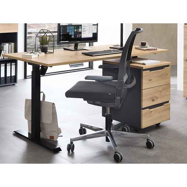 Psací stůl s elektrickým nastavením výšky Memphis, dub artisan/grafit