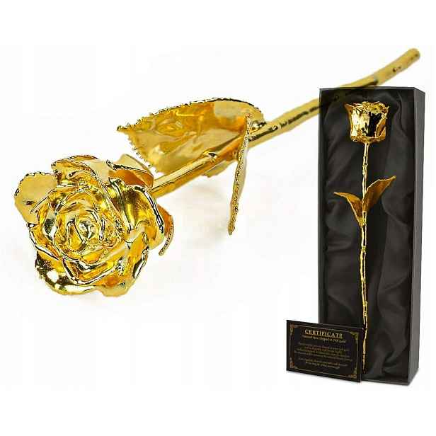Zlatá Růže 24 Karátů Deluxe Dárek K Valentýnu